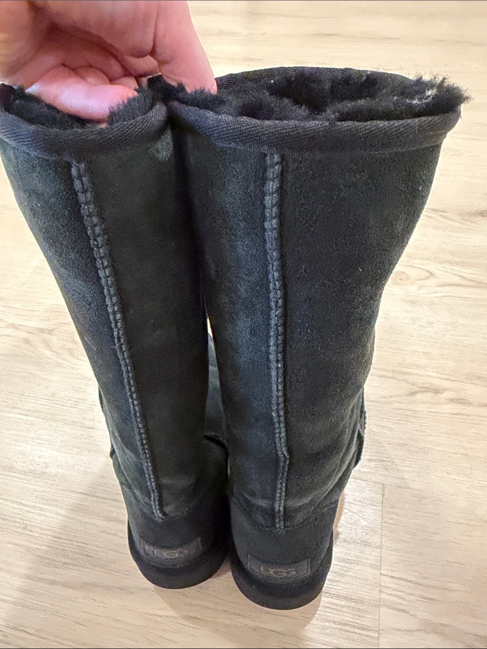 Women's Tall 8 Suede Winter Boots - Black - Picture 5 of 7